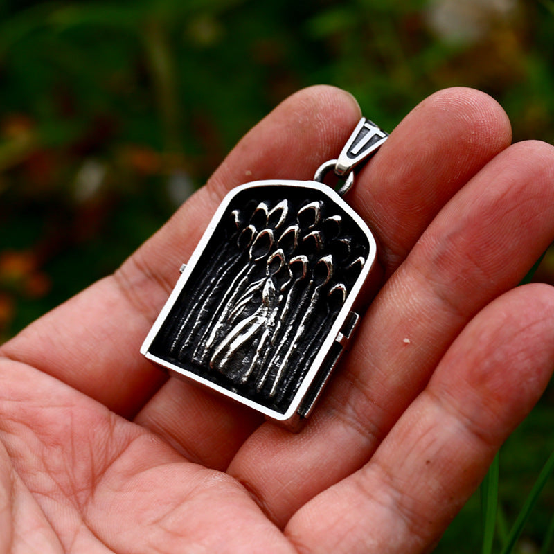 Retro Titanium Steel Grim Reaper Skull Cross Pendant for Men - Cross-Border Stainless Steel Jewelry