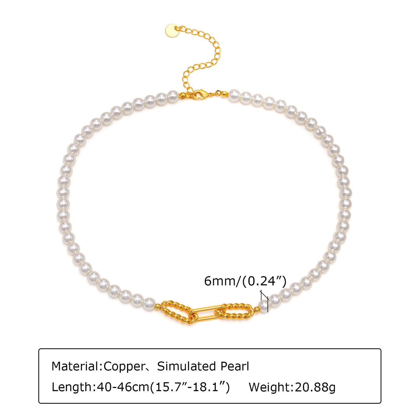 European And American Style Copper Neck Chain Necklace