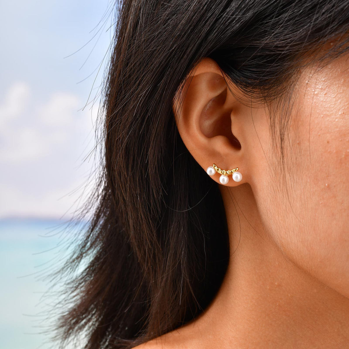 Stainless Steel Pearl Vintage Earrings