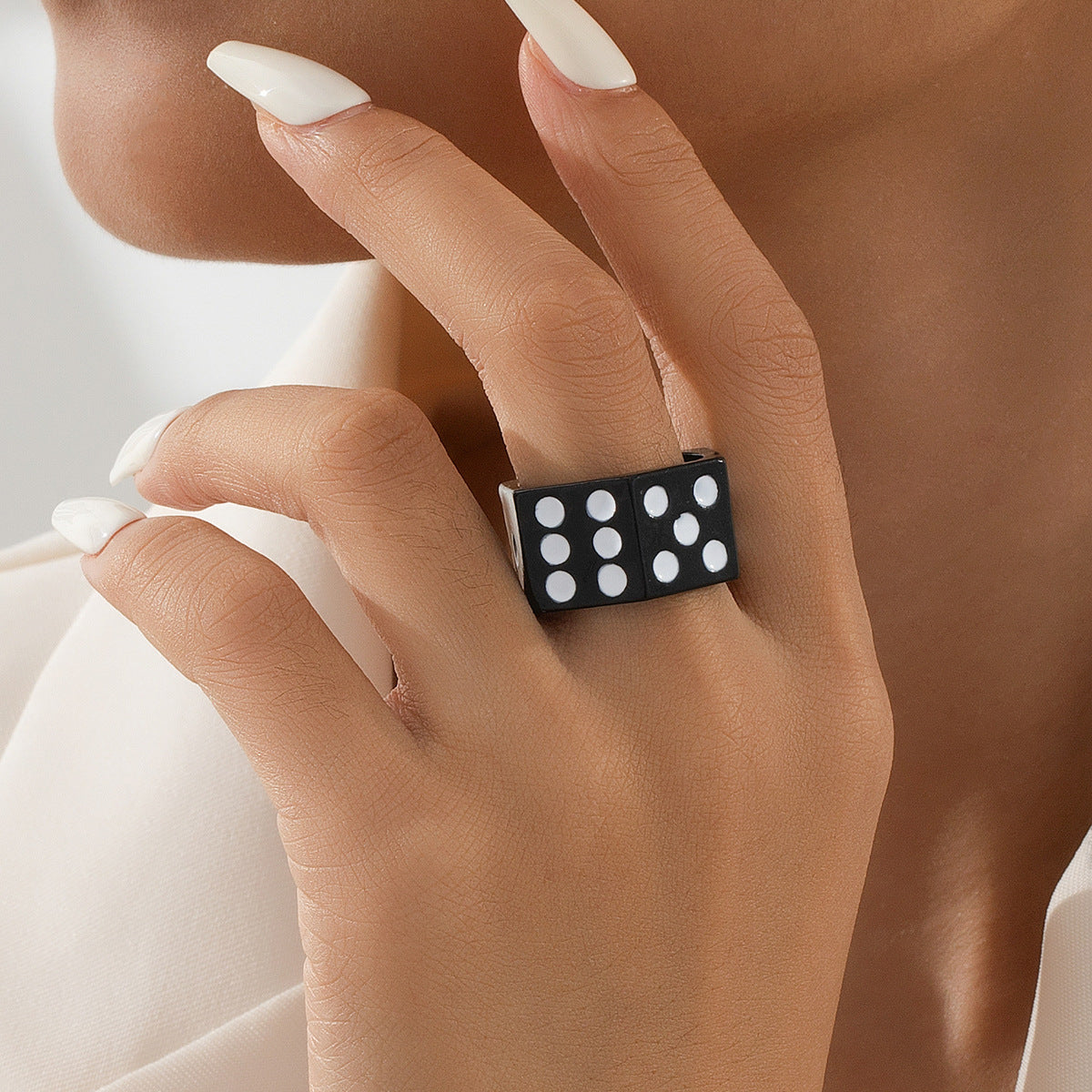 Fashionable Personalized Resin Dice Ring for Women