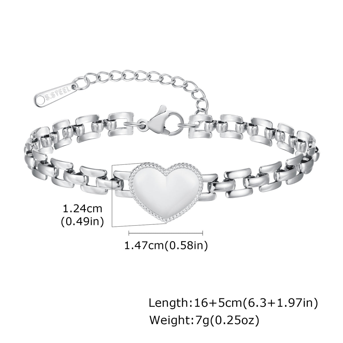Heart Stainless Steel Bracelet for Women