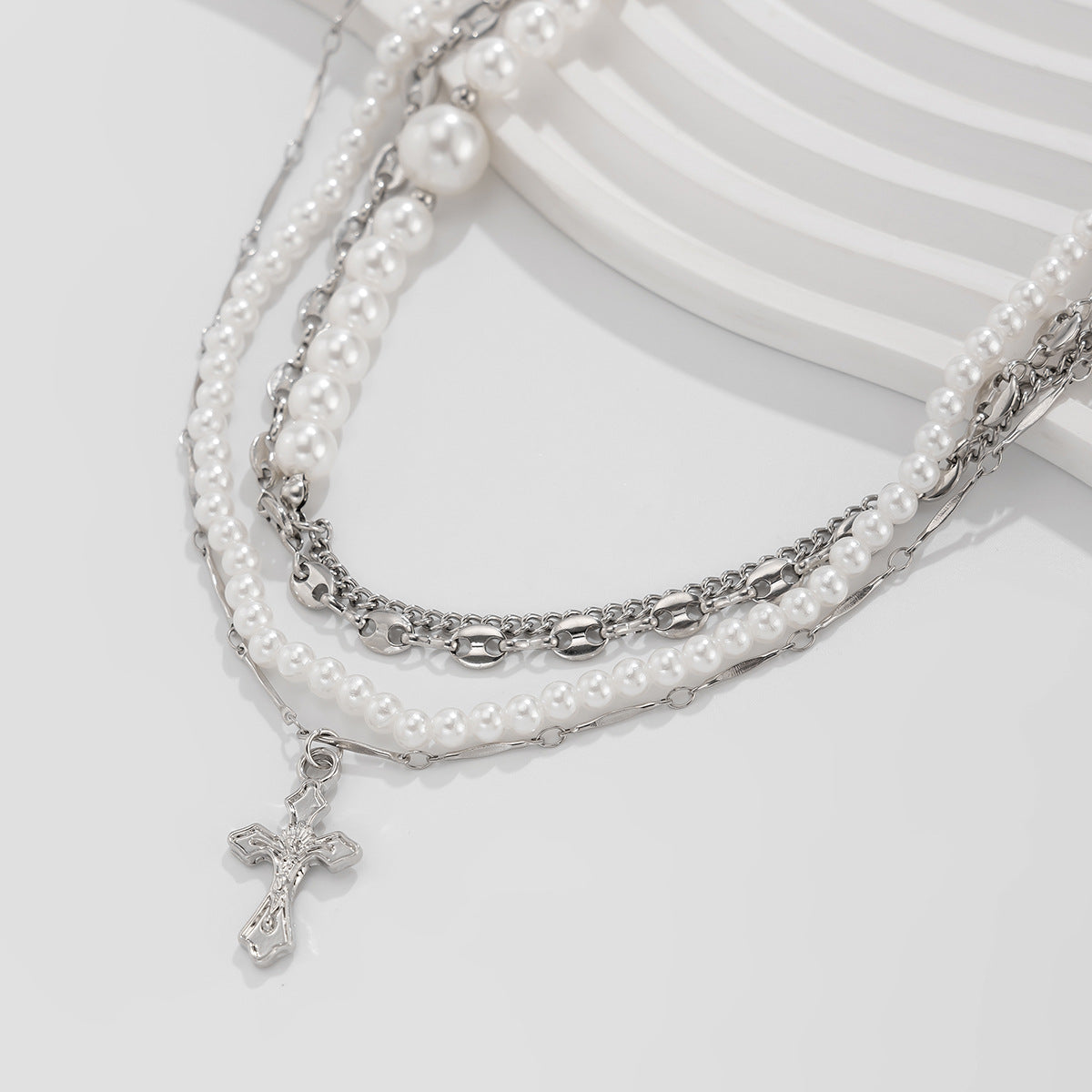 Rivet & Pearl-Style Layered Choker