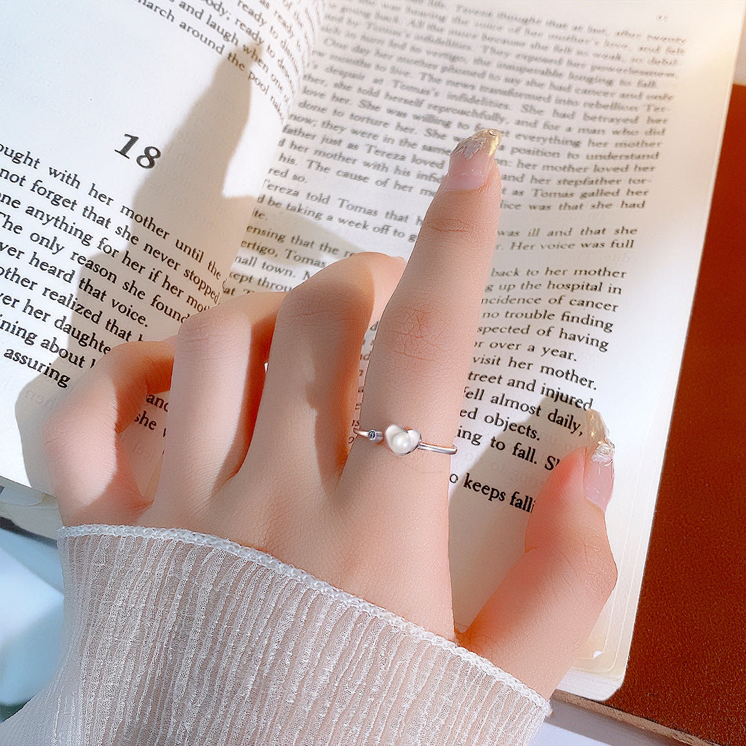 S925 Sterling Silver Freshwater Pearl Ring — Adjustable