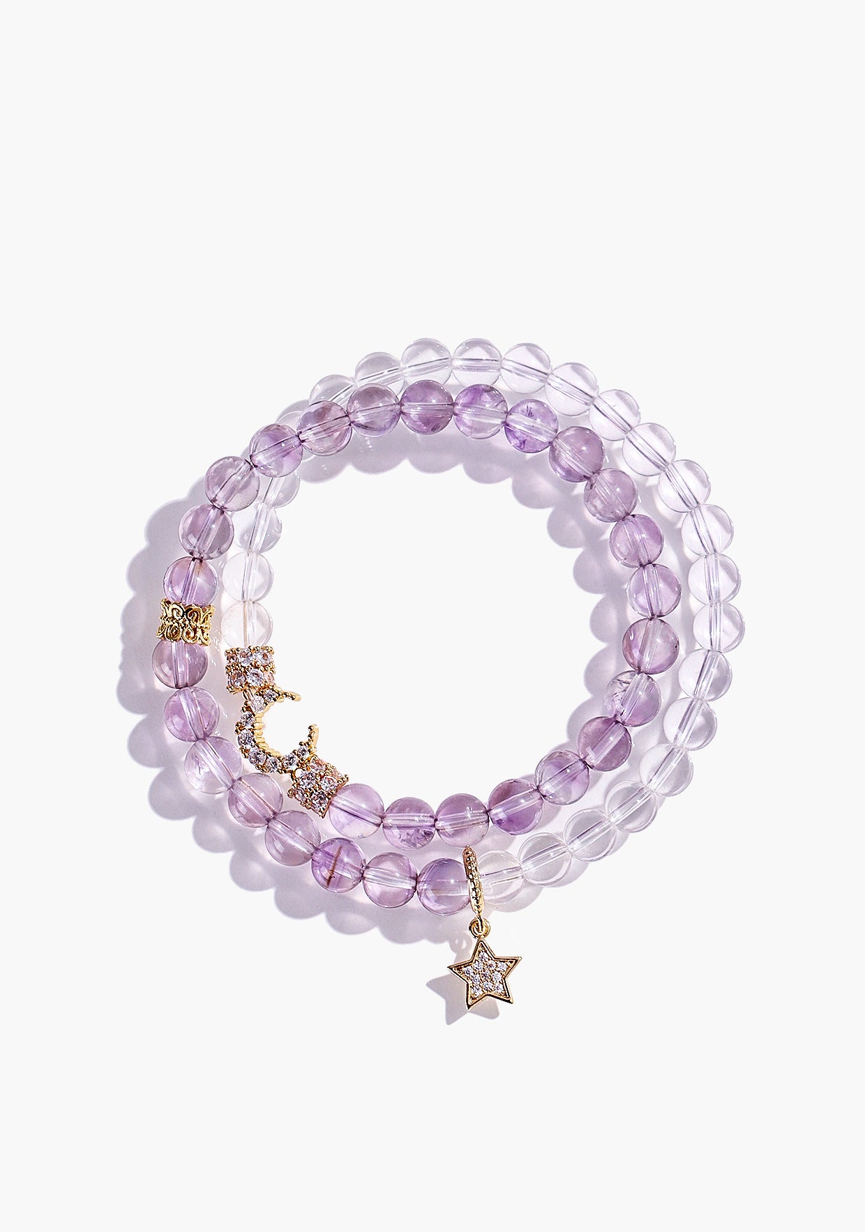 Planderful Fortune's Favor Bracelet – Elegant Crystal Moon and Star Design