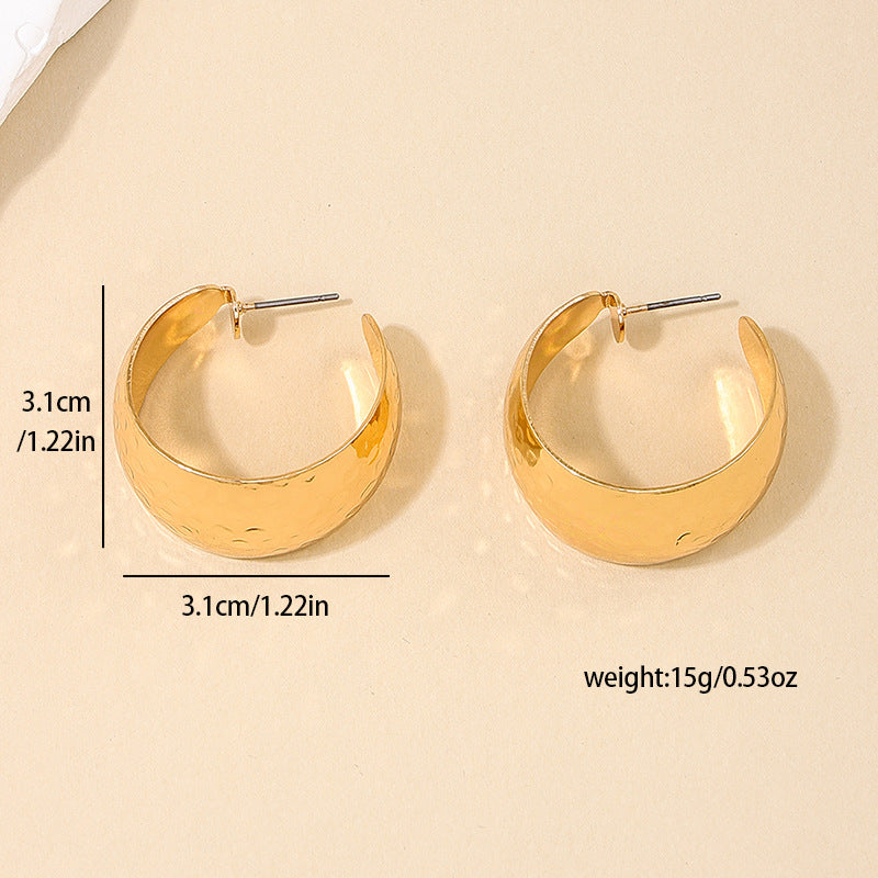 Korean Cold Style Geometric Circle Ear Hoops by Vienna Verve