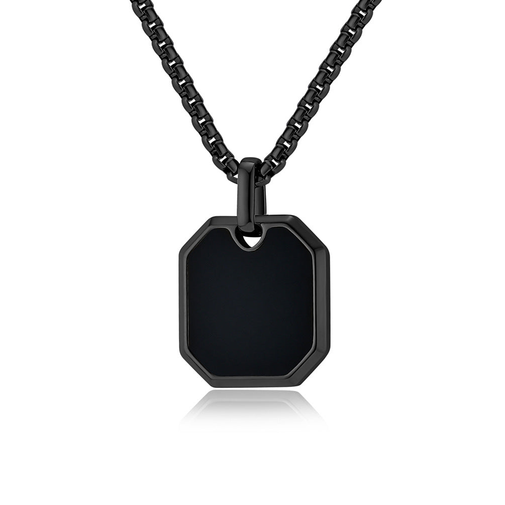 Planderful Titanium Steel Necklace Geometric Square Design For Streetwear Enthusiasts And Everyday Wear