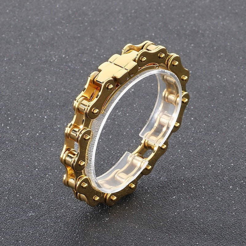 Planderful Mens Titanium Steel Bracelet Bicycle Woven