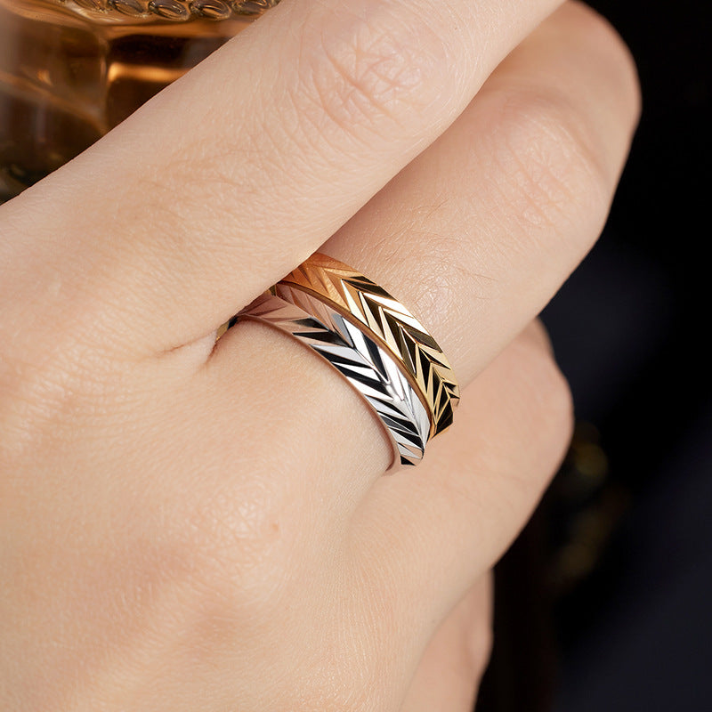 Planderful S925 Sterling Silver Minimalist Ring For Women With Floral Wheat Motif Everyday Genie