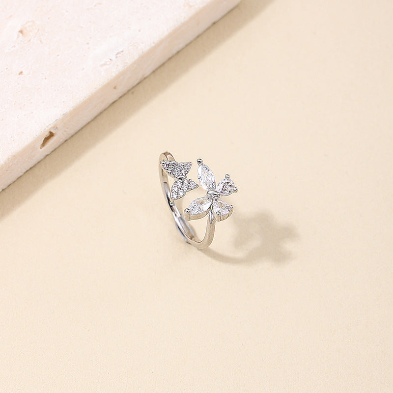 Enchanting Vienna Verve Butterfly Zircon Ring - Wholesale Offer