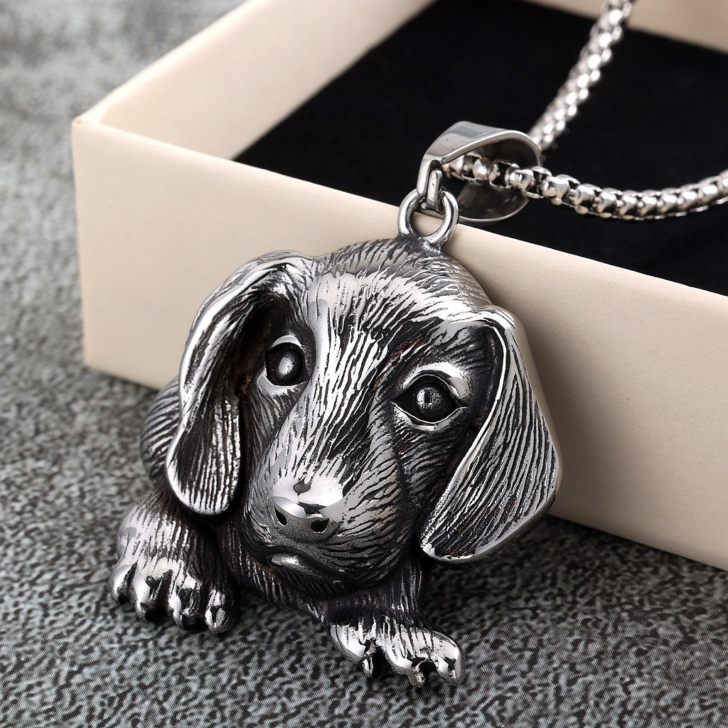 Vintage Stainless Steel Pendant Necklace