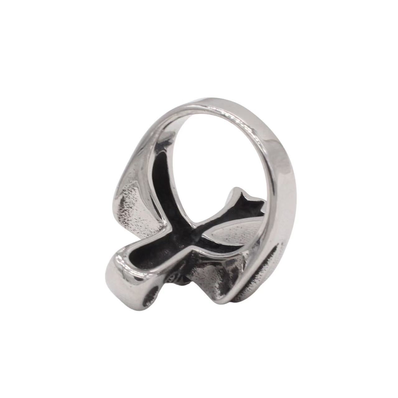 Planderful Jewelry Skull Cross Ring For Men In Steel Vintage European Inspired Design