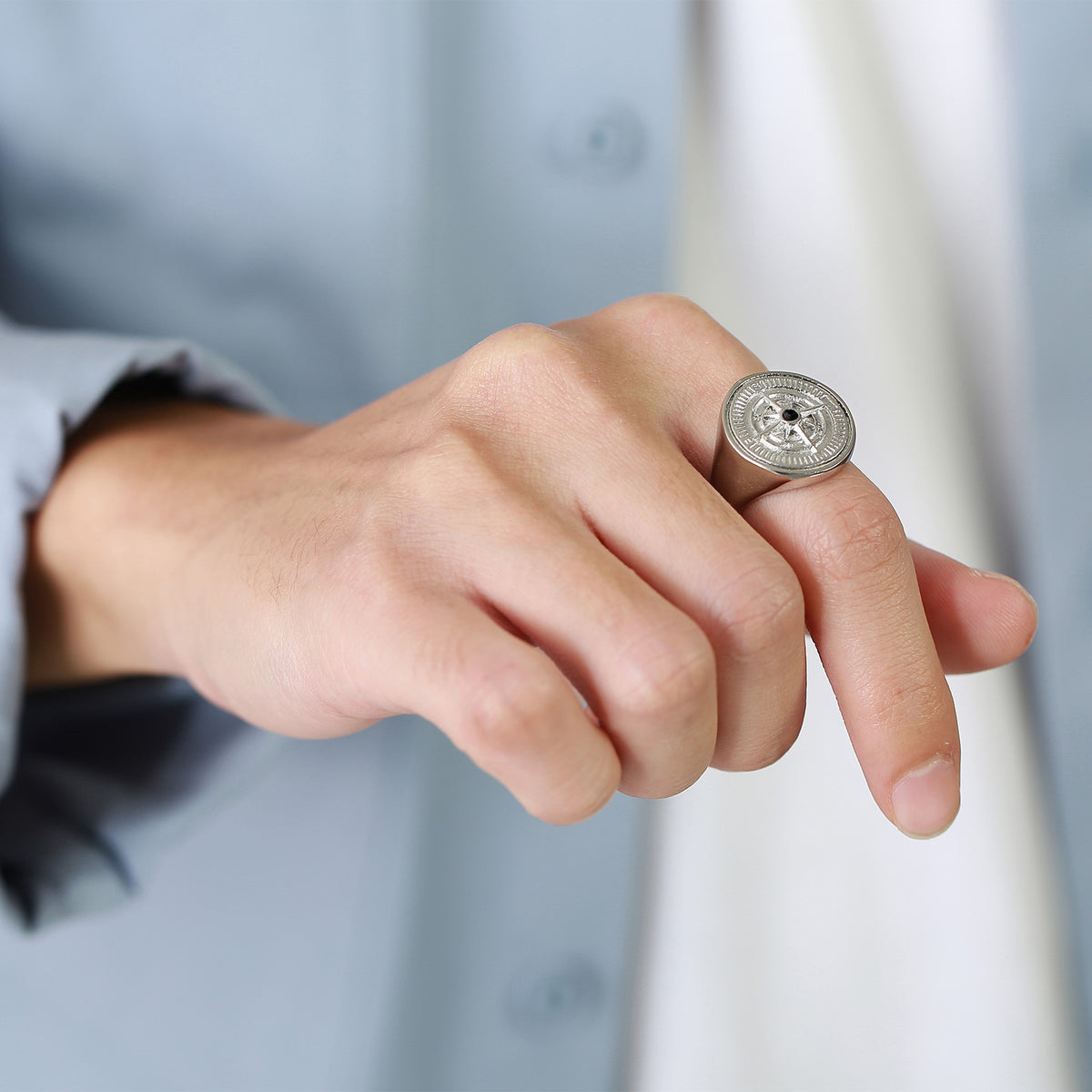 Stainless Steel Casting Ring – Compass Hot-Selling Man