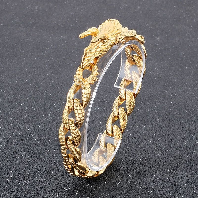 Planderful Dragon Tail Buckle Bracelet Durable Titanium Men