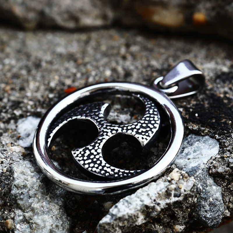 Retro Titanium Steel Windmill Tire Pendant - Trendy Men's Jewelry