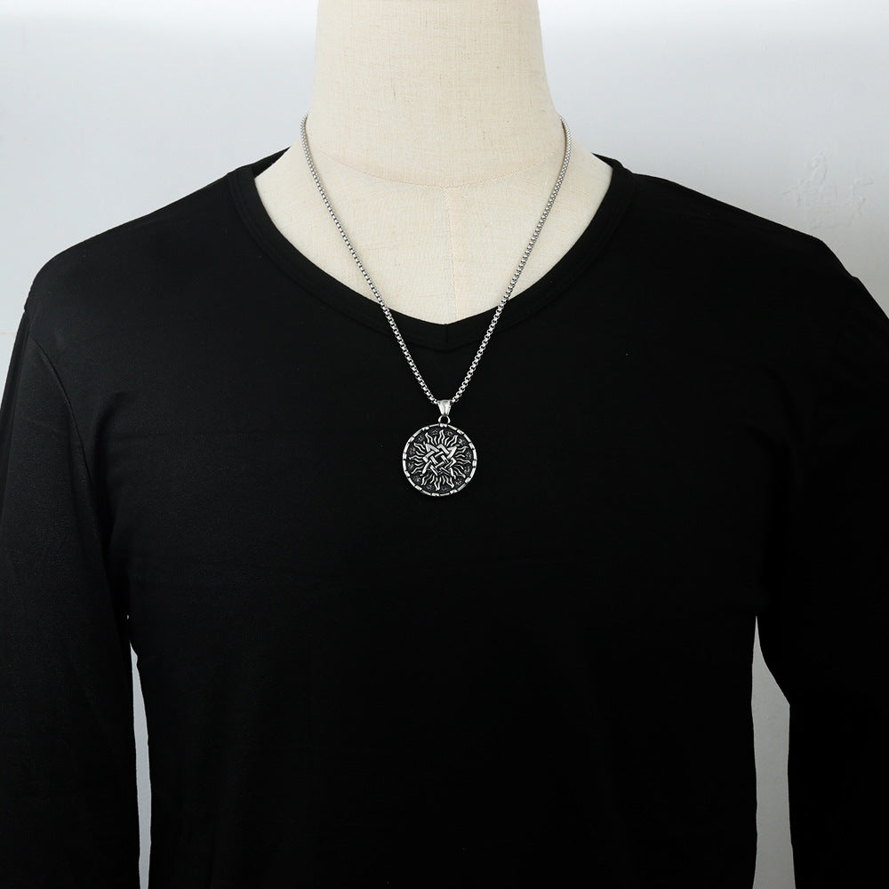 European And American Stainless Steel Viking Triangle Pendant