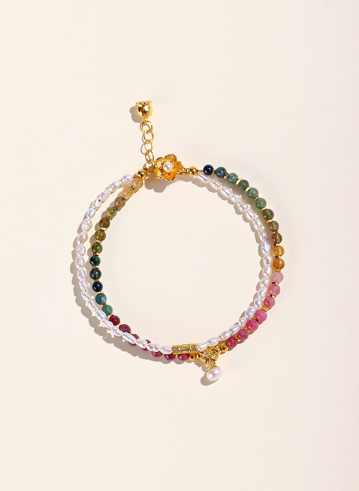 Planderful Fortune's Favor Bracelet – Exquisite Pearl and Tourmaline Design