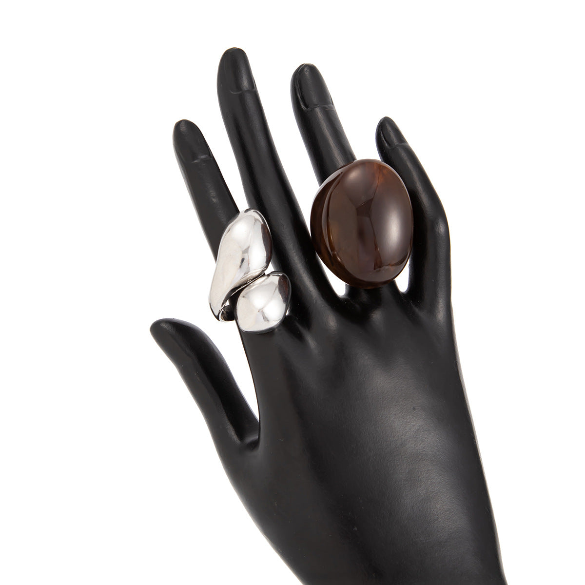 Planderful Vienna Verve Stackable Resin Ring For Women With Bold Arc Wide Face Design