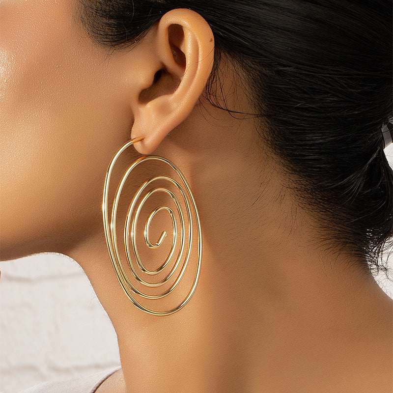 Extravagant Spiral Hoop Earrings for Women - Elegant Vienna Verve Collection