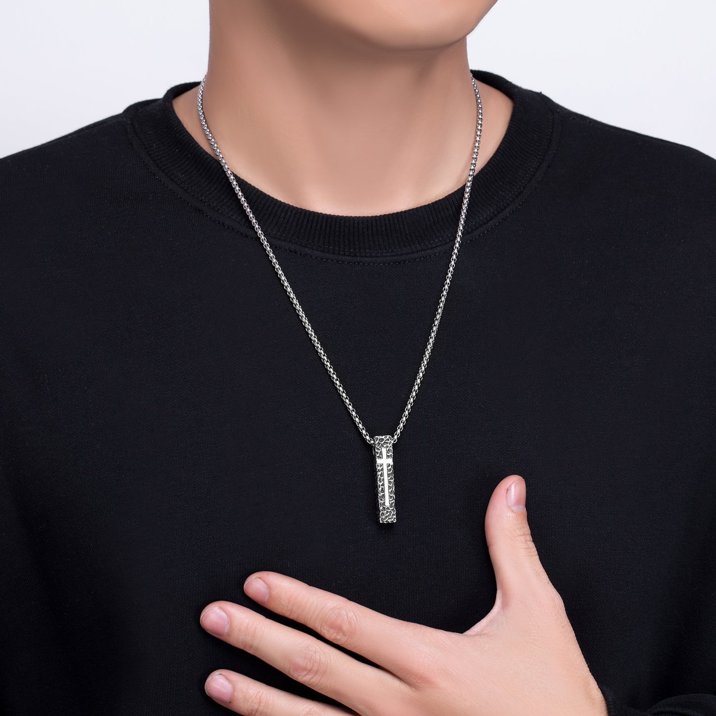 Steel Necklace – Vintage Cross Pendant