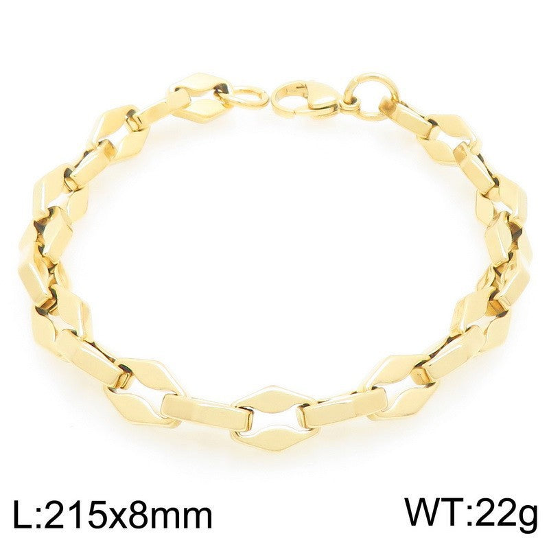 Planderful Stainless Steel Hip Hop Chain Bracelet Men Women