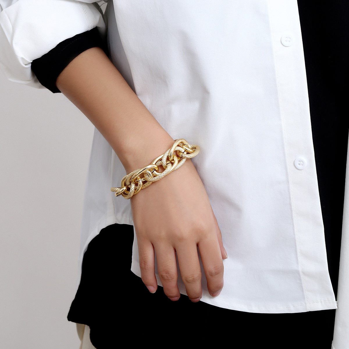 Planderful Vienna Verve Water Ripple Punk Bracelet For Men Handmade Chain Hip Hop Statement