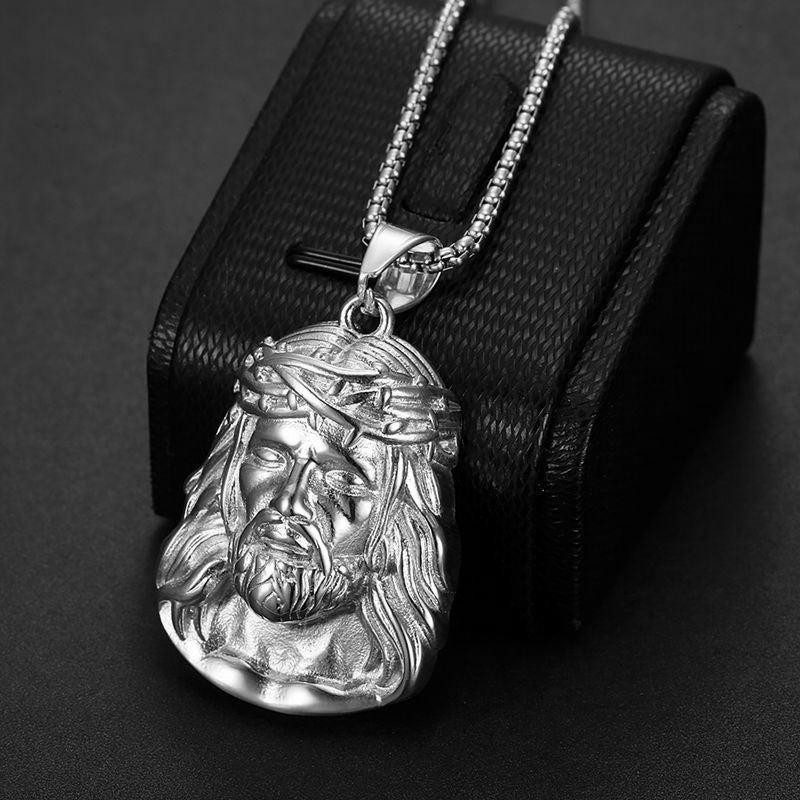 Planderful Everyday Genie Hip Hop Necklace Stainless Steel Avatar Pendant With Zircon For Men And Women