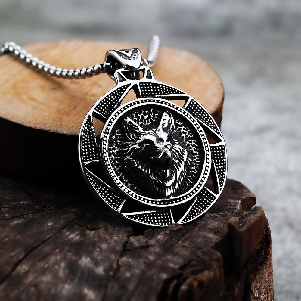 Stainless Steel Pendant Wholesale Nordic Viking Wolf Head Fashion Pendant