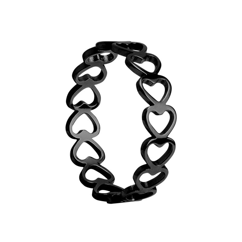 Explosive Hollow Circle Love Ring - Steel Men's Jewelry Wholesale