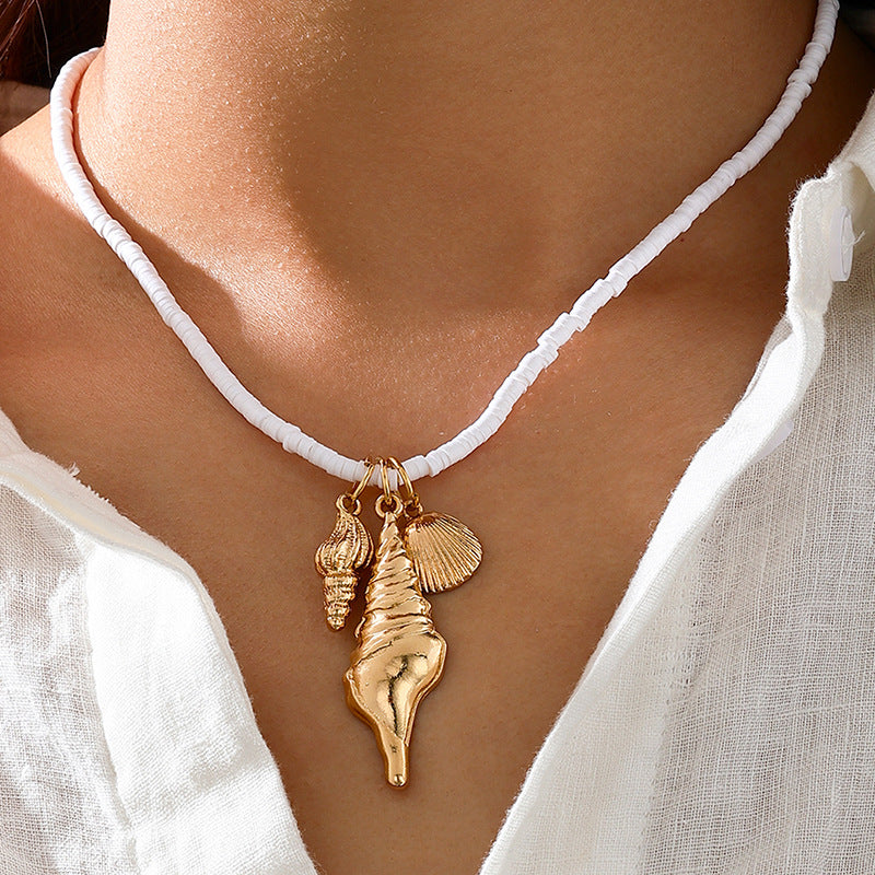 Planderful Vienna Verve Necklace – High-End Seaside Conch Shell Pendant