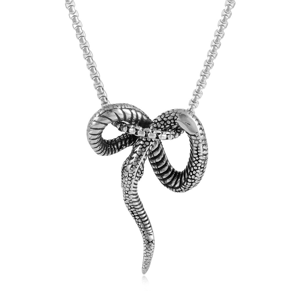 European And American Stainless Steel Snake Pendant Necklace
