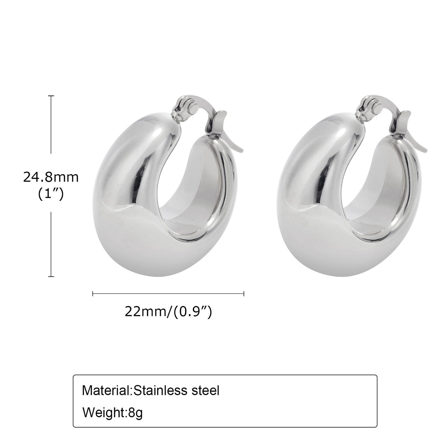 Stainless Steel 18K Gold Hollow U-Shaped Earrings Wholesale