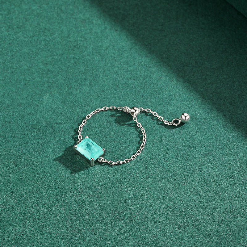 Everyday Genie S925 Silver Ring with Imitation Palaiba Tourmaline
