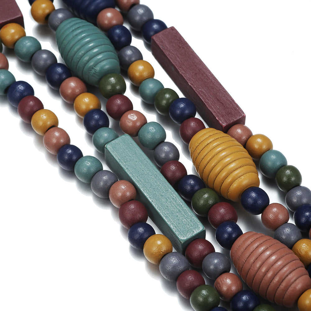 Amazon Handmade Wooden Necklaces with Ethnic Style and Natural Gem Accents