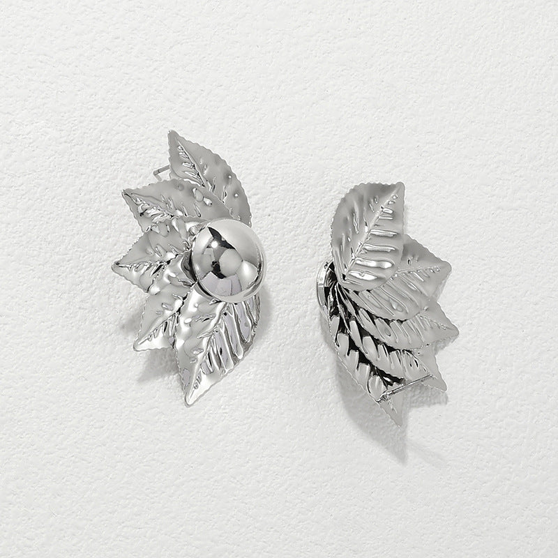 Metallic Five-Leaf Fashion Earrings - Planderful Vienna Verve Collection