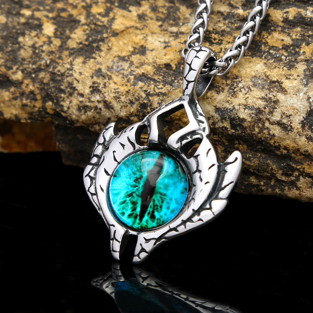 Punk Evil Eye Stainless Steel Pendant Necklace