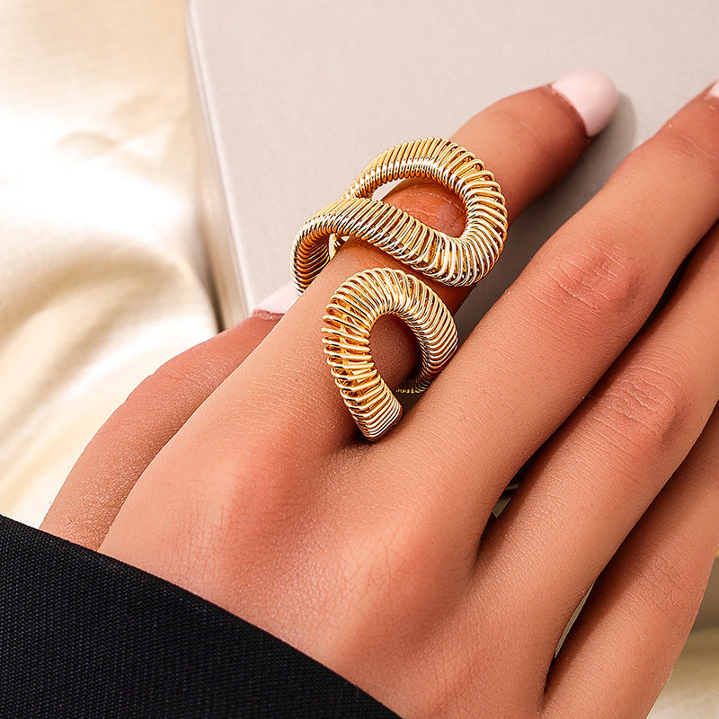 Elegant Cross-Border Metal Ring for Women - Vienna Verve Collection