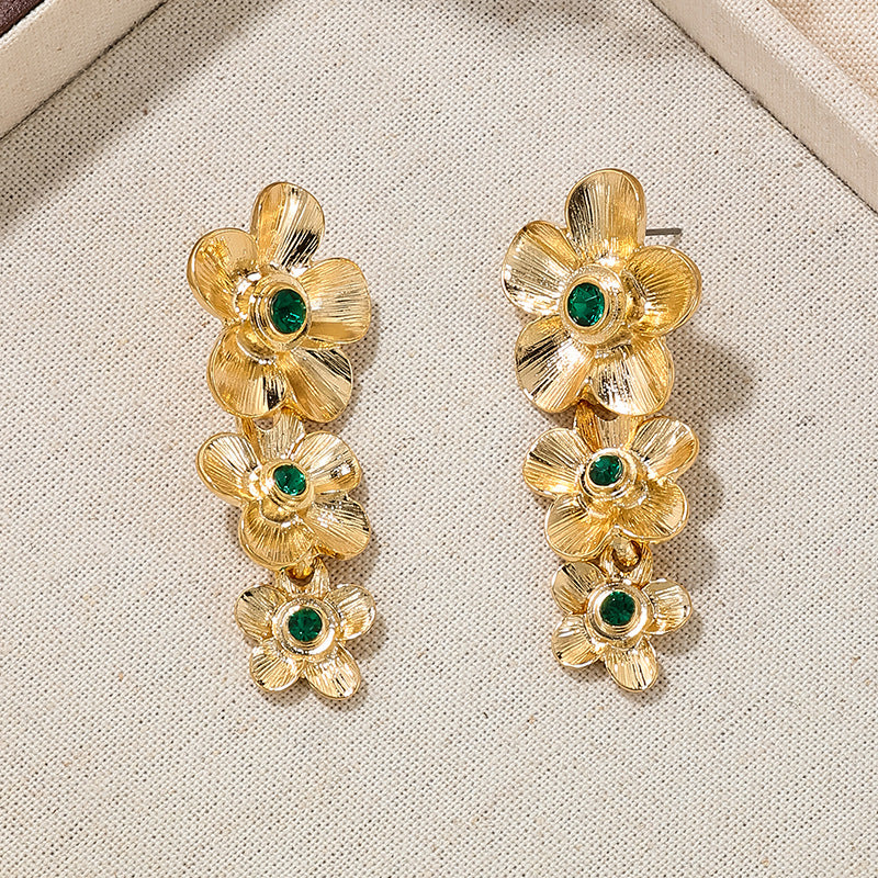 European and American Retro Floral Metal Earrings Collection - Vienna Verve