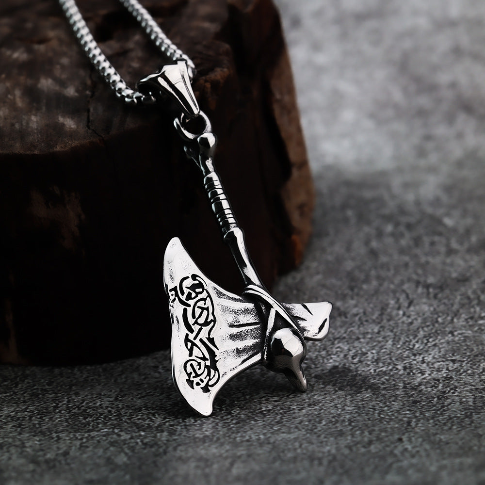 Foreign Trade Cross-Border E-Commerce Viking Tomahawk Pendant Necklace for Men