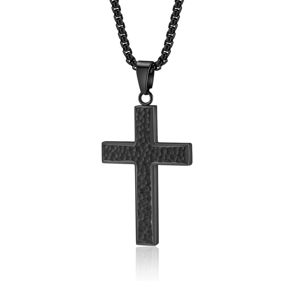 Cross-Border Titanium Steel Cross Necklace for Men