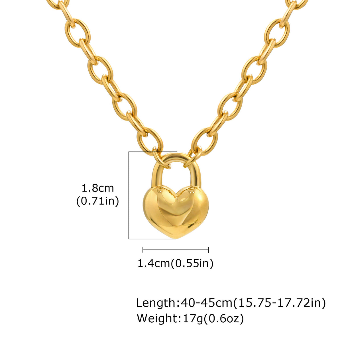 Stylish Stainless Steel Round Cross Chain Heart Lock Necklace Bracelet Gold – Ladies