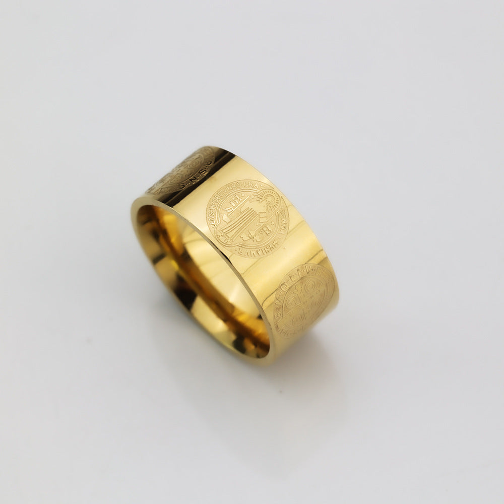 European And American Style Fashion Versatile Saint Ben Masonic Ring