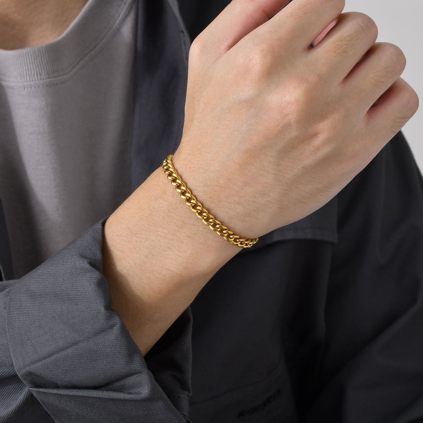 Cross-Border Punk Ring Hip-Hop Chain Stainless Steel Bracelet for Men