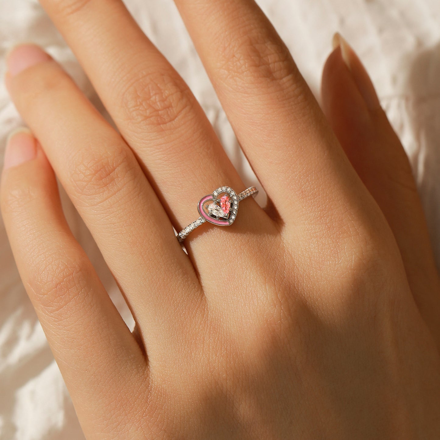 Planderful Everyday Genie Ring – Sweet and Delicate Pink Enamel Design