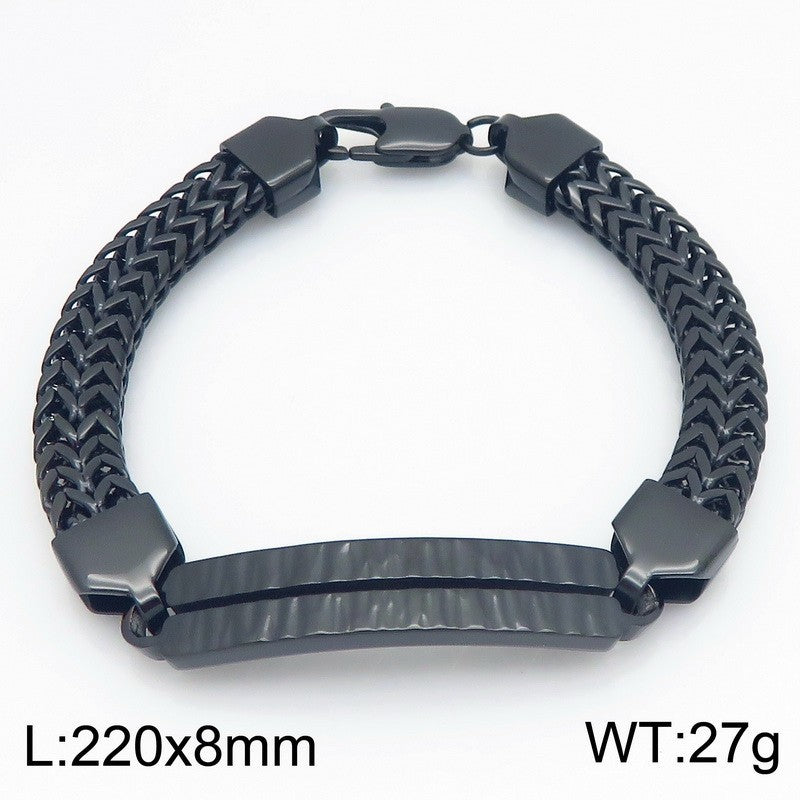 Buckle – One-Word Curved Brand Layered Keel Chain Bracelet