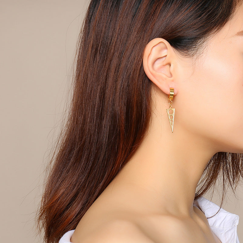 Stainless Steel Geometric Black Earrings