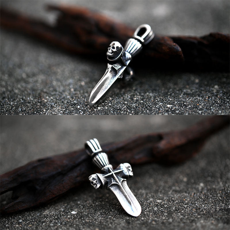 Customized Retro Skull Titanium Steel Pendant for Men – European and American Religious Jewelry