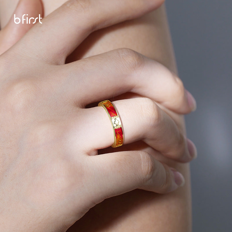 Dunhuang Style 925 Sterling Silver Ring Women's Niche Design