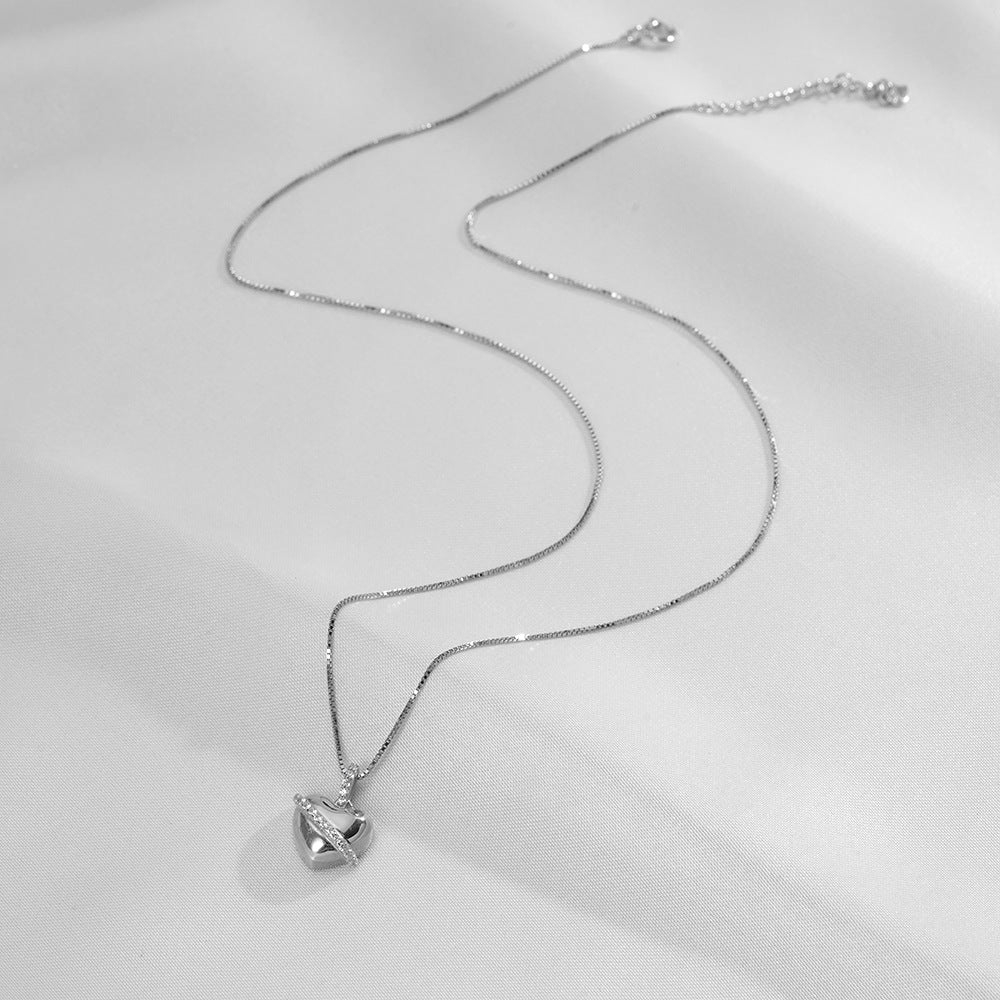 Korean Version S925 Silver Love Pendant Necklace Women