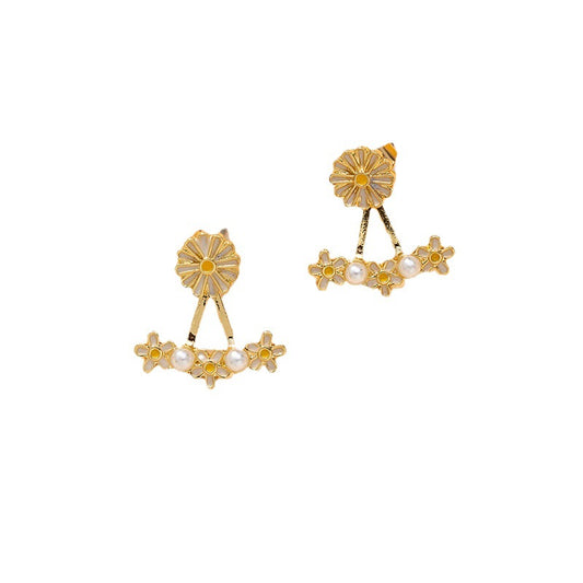 Daisy Alloy Oil Drop Earrings - Vienna Verve Collection