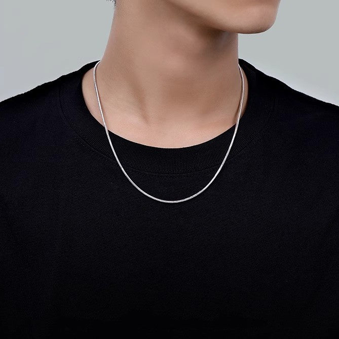 Planderful Jewelry Steel Necklace Octagonal Snake Chain